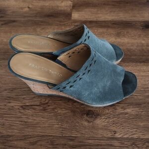 Franco Sarto Suede Wedge Mule